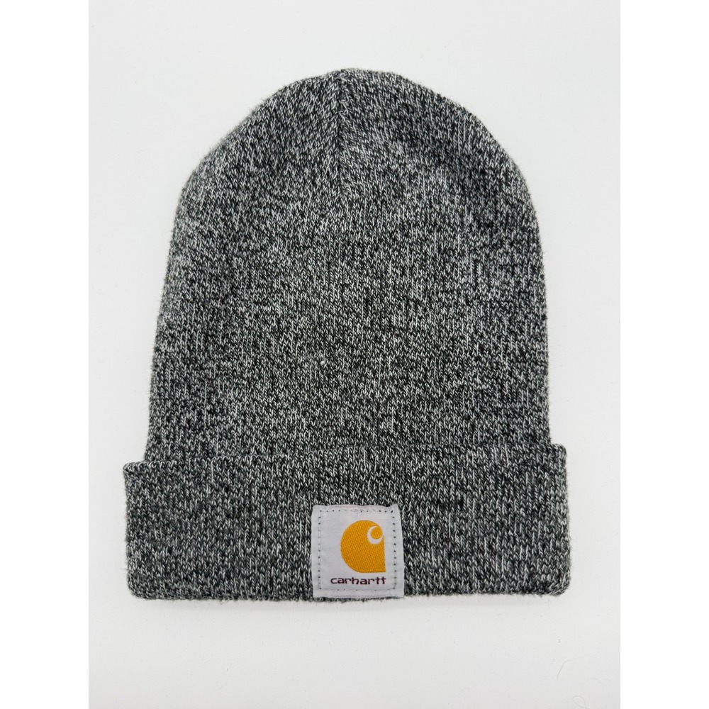 Carhartt Gray Heather Knit Cuffed Beanie Hat Acrylic One Size Unisex Logo Patch